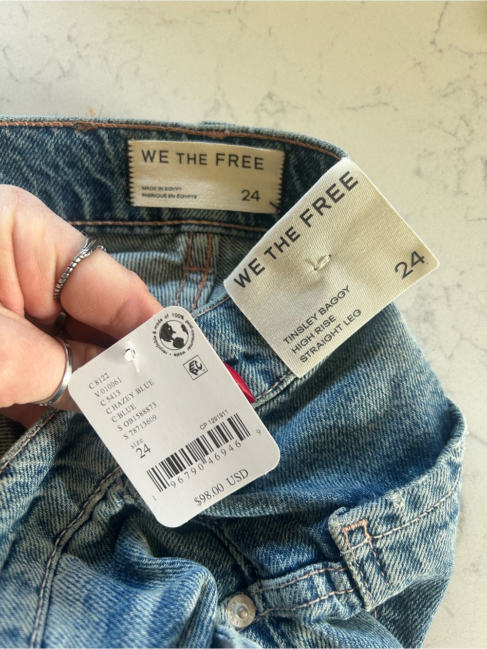 NWT We The Free Tinsley Baggy High-Rise Jeans in Hazey Blue - Picture 10 of 15